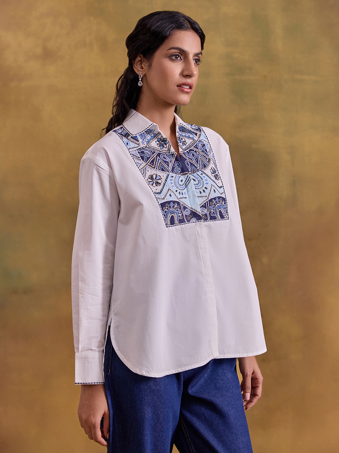 White Embroidered Shirt