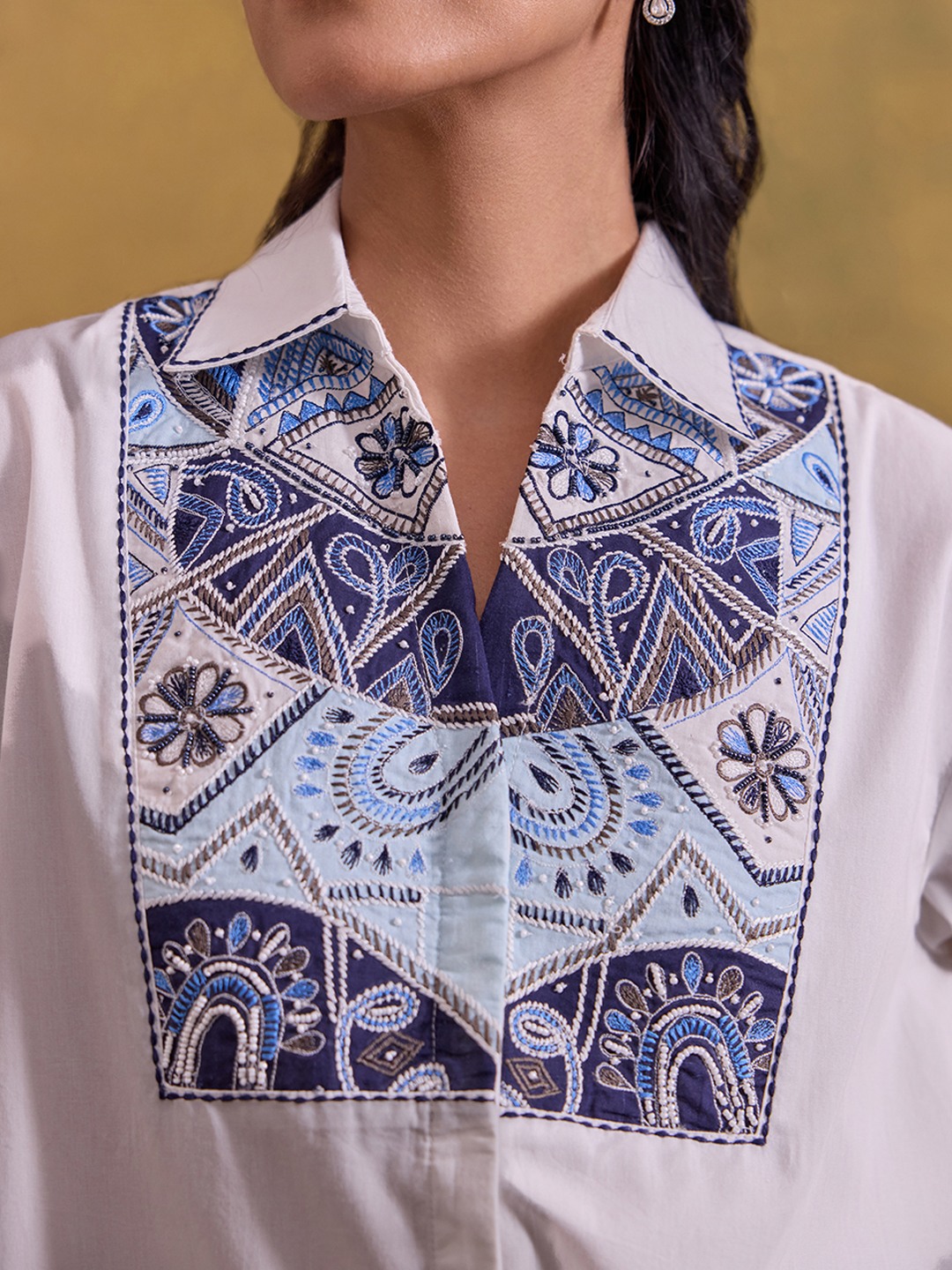 White Embroidered Shirt