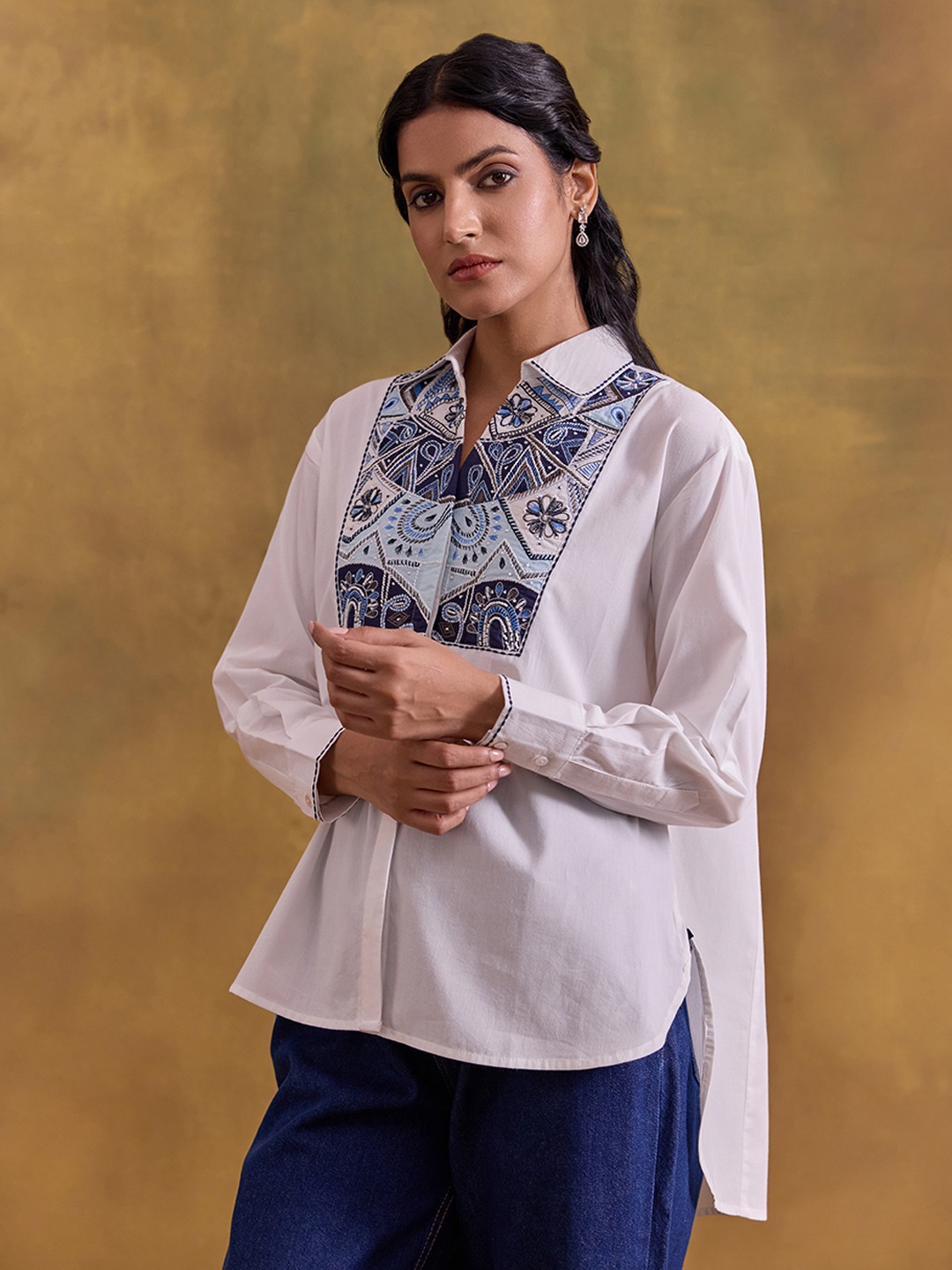 White Embroidered Shirt