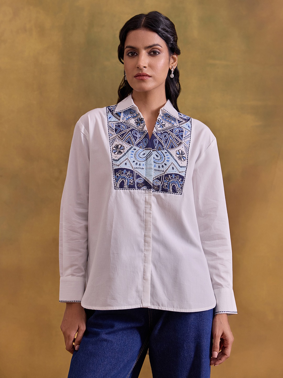White Embroidered Shirt