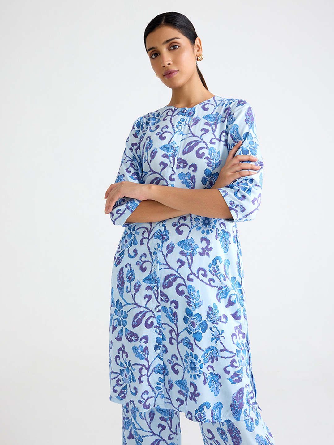 Printed Front Buttoned Kurta
