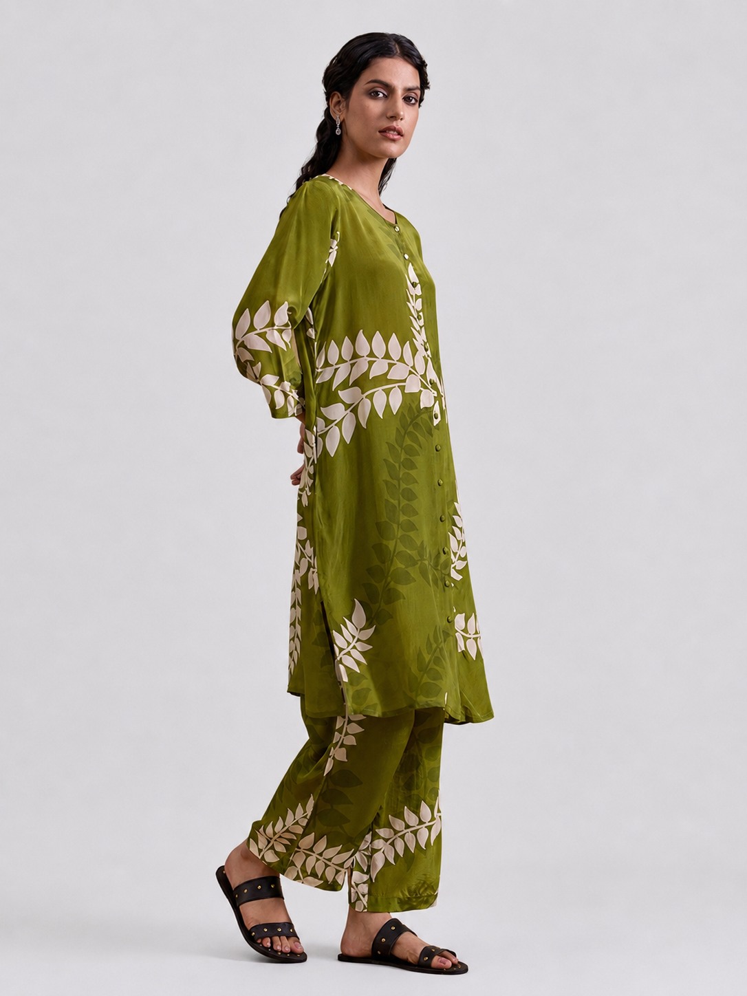 Green Printed Kurta