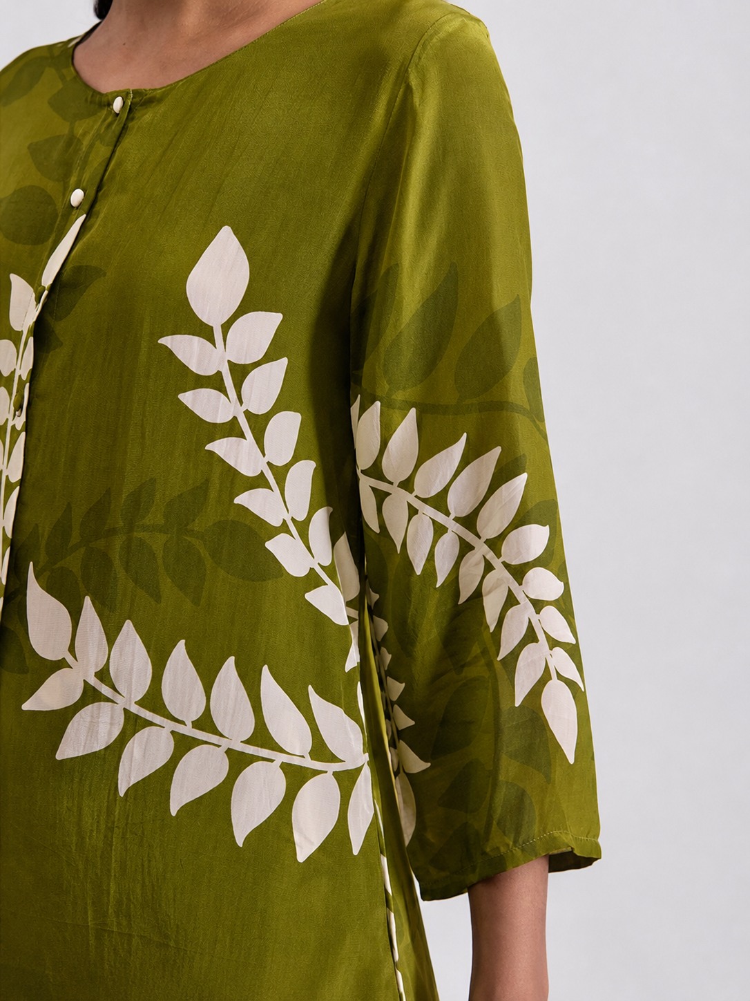 Green Printed Kurta