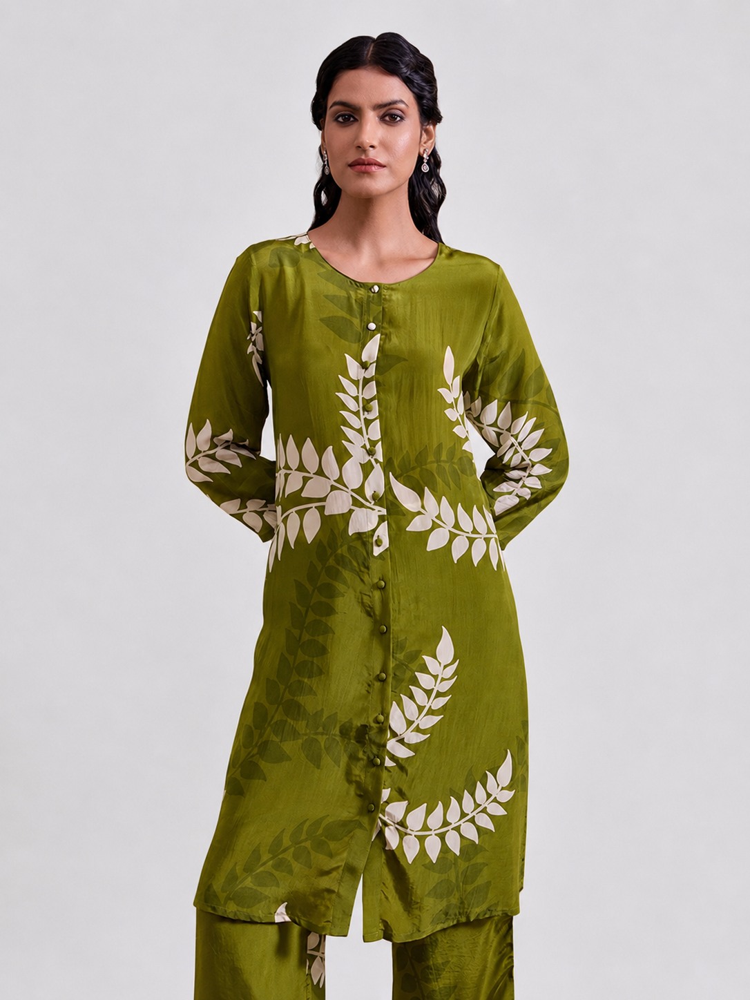 Green Printed Kurta