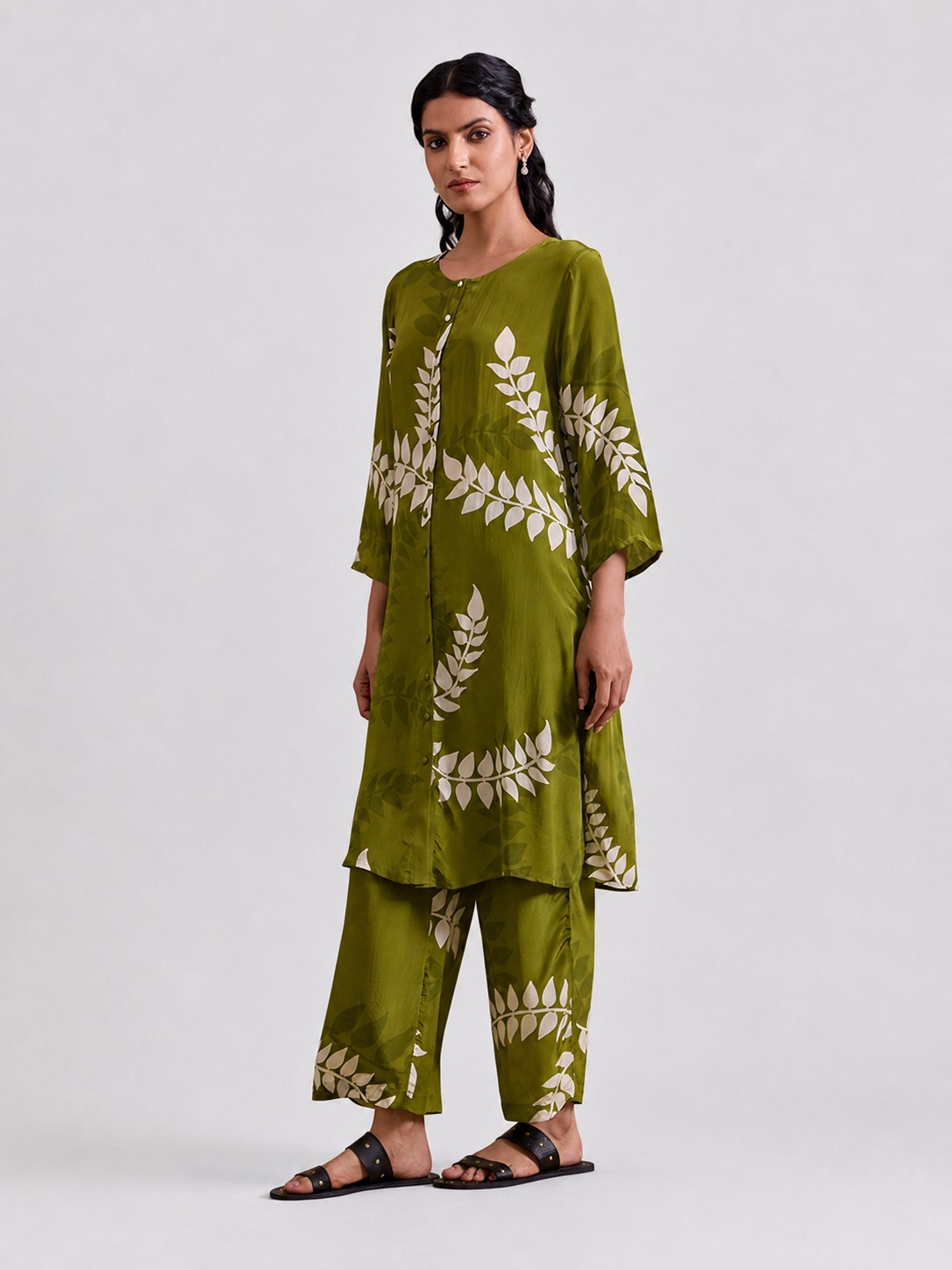 Green Printed Kurta