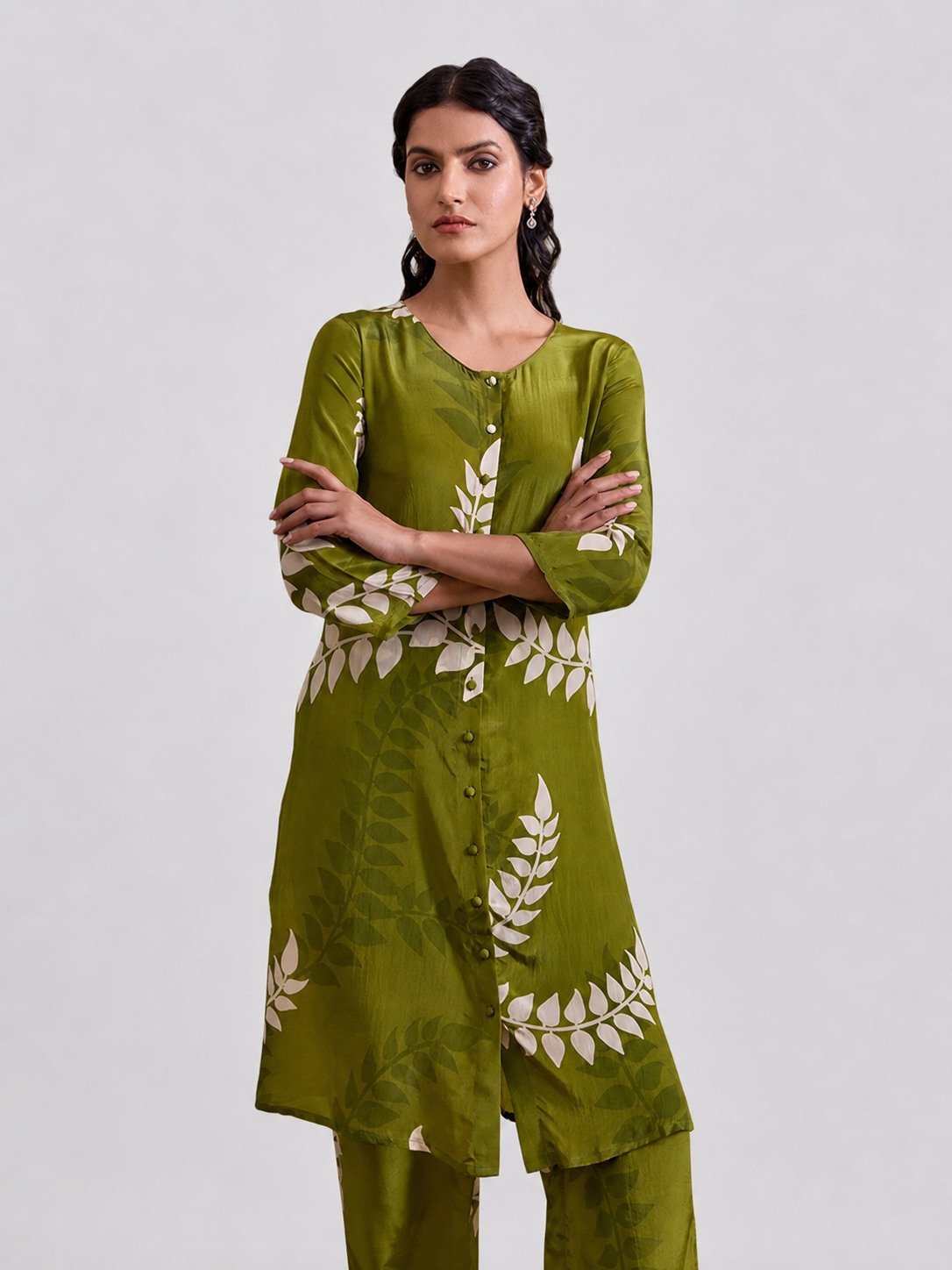 Green Printed Kurta