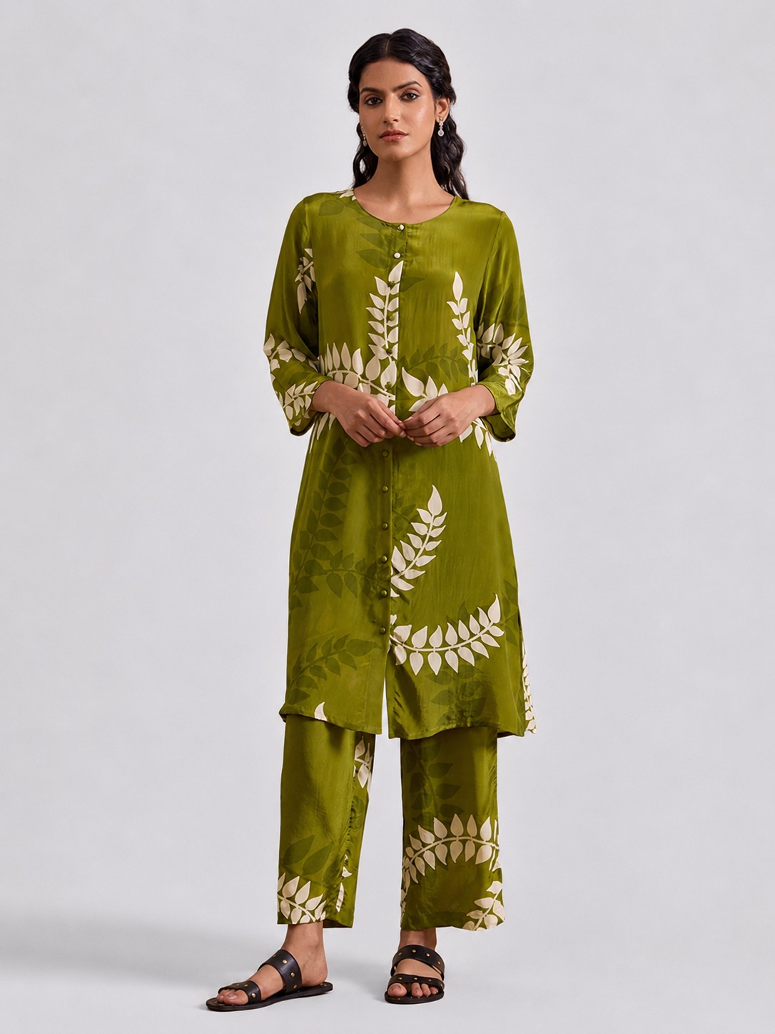 Green Printed Kurta