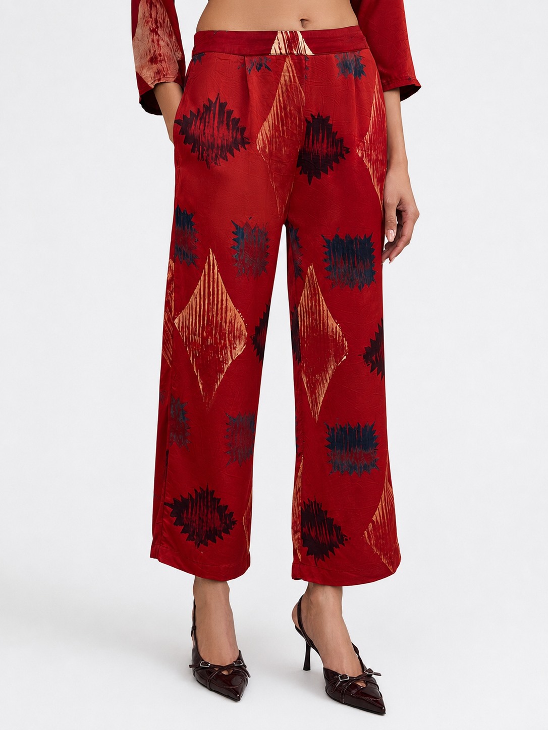 AJRAKH Printed Straight Trouser