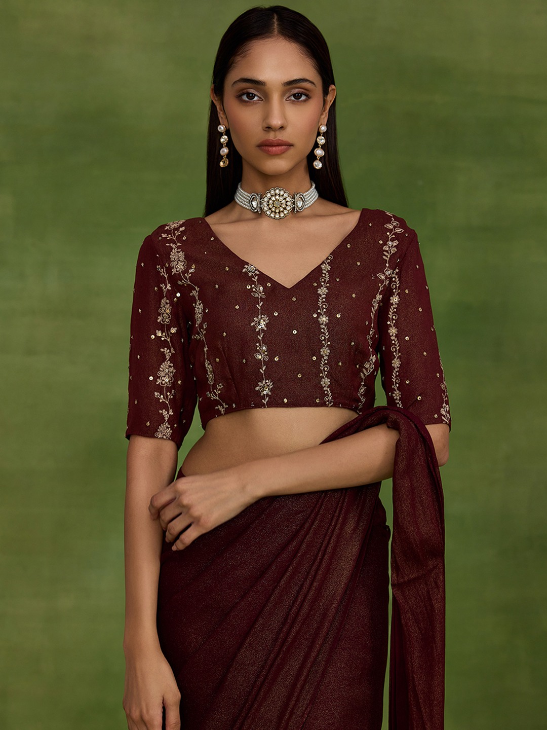 Kehkashan Brown Top