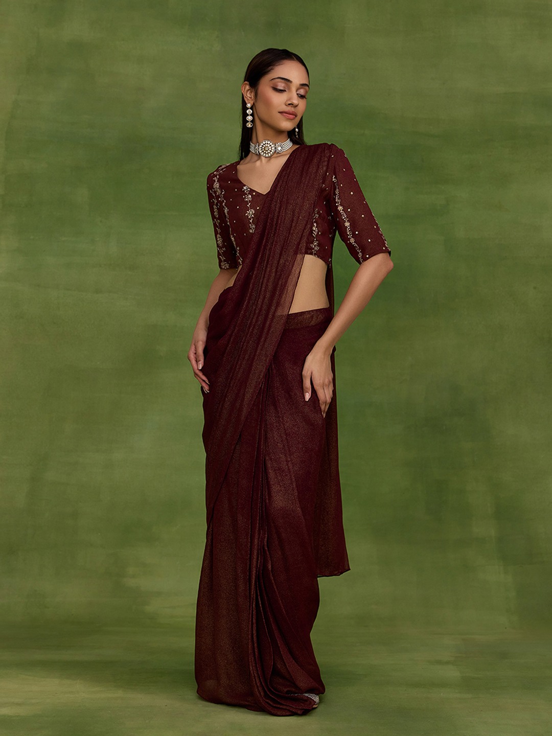 Kehkashan Brown Top