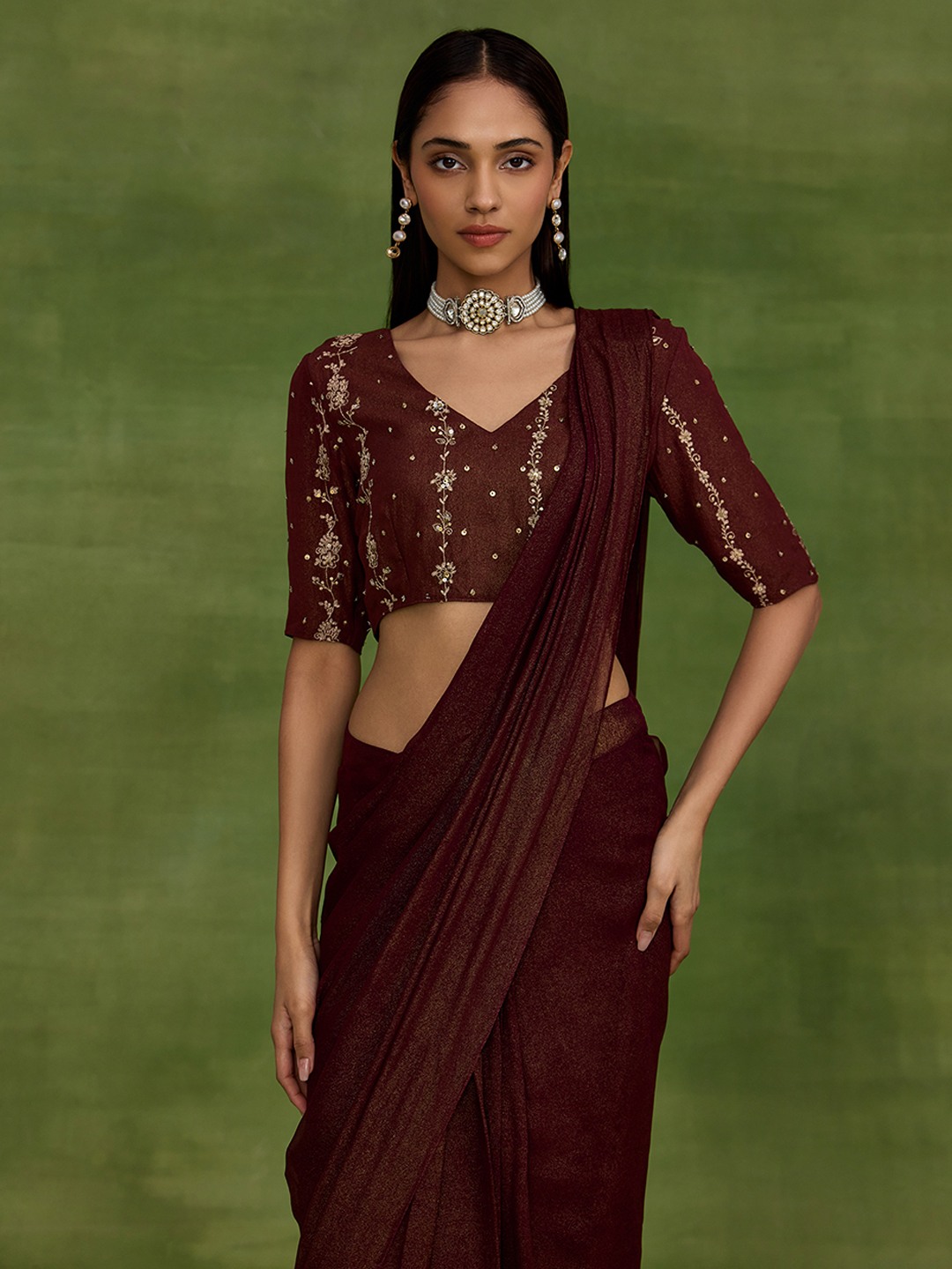 Kehkashan Brown Top