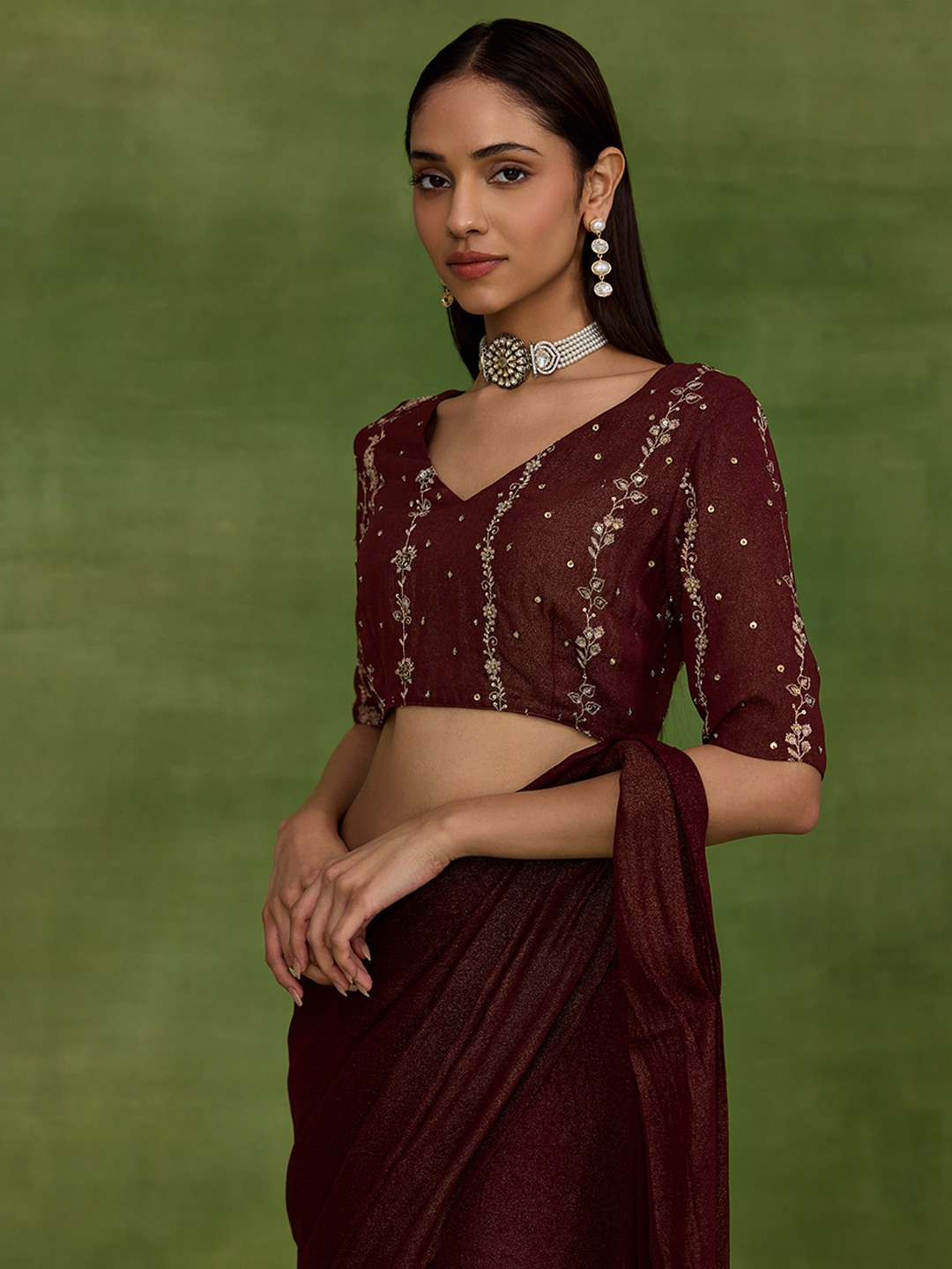 Kehkashan Brown Top