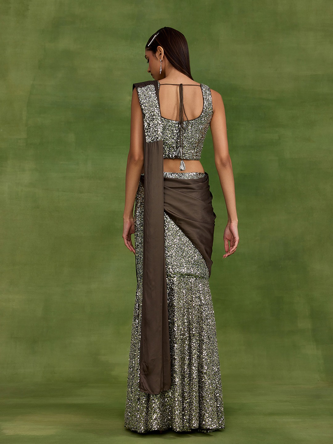 Brown Drape with sequin