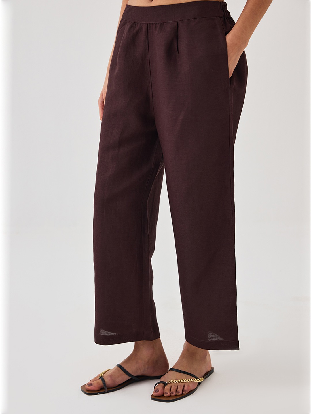 Brown Linen Trouser