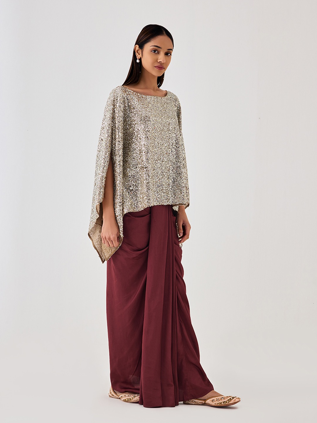 Beige Sequin Top