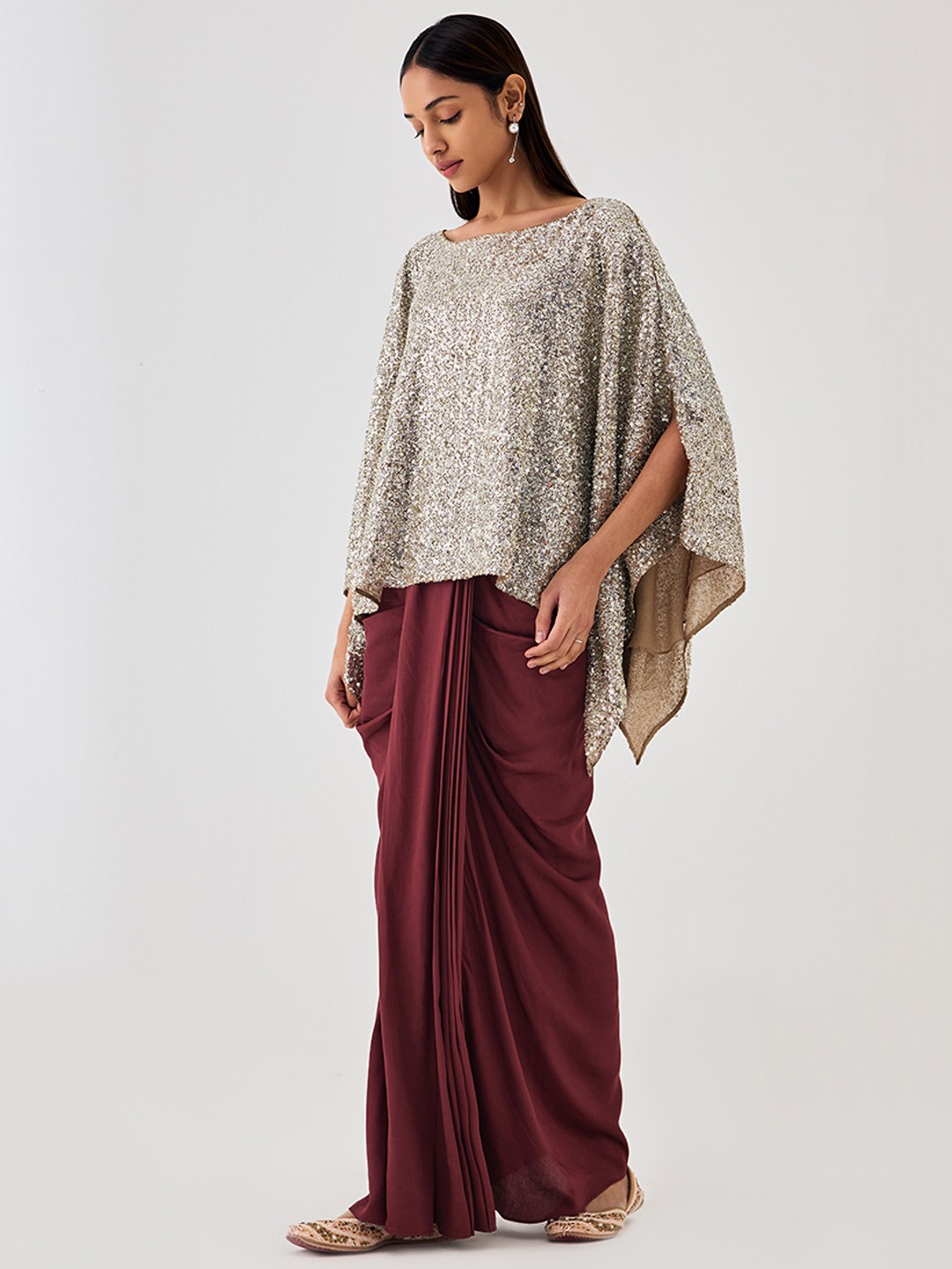 Beige Sequin Top