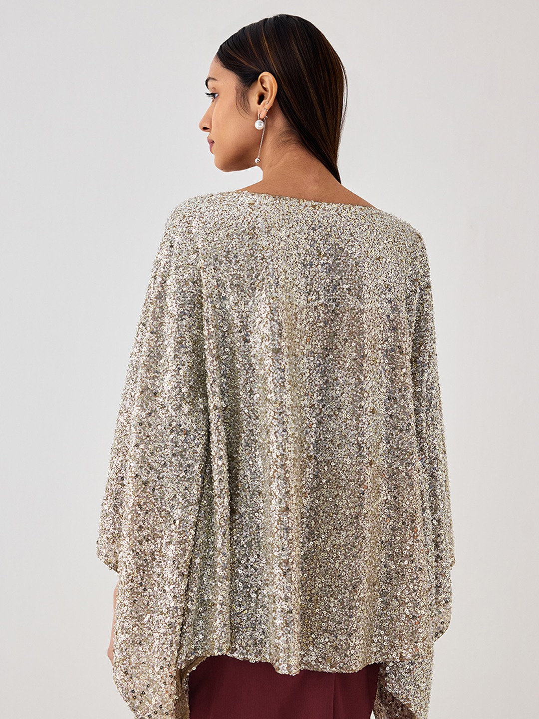 Beige Sequin Top