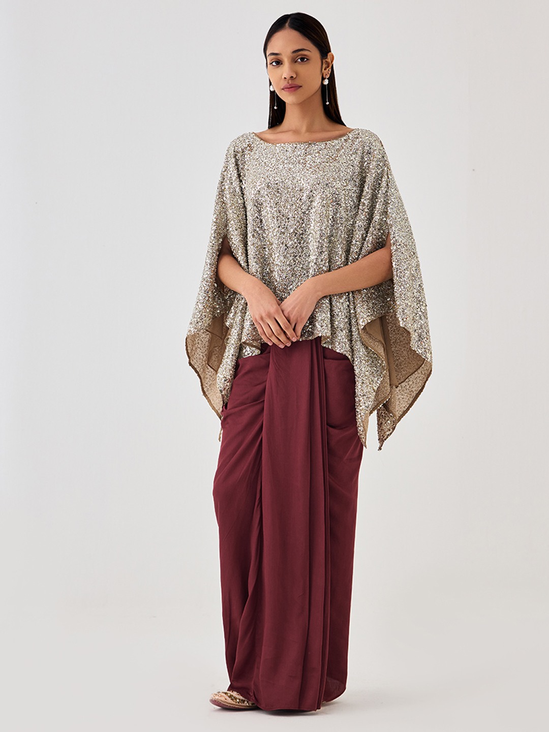 Beige Sequin Top