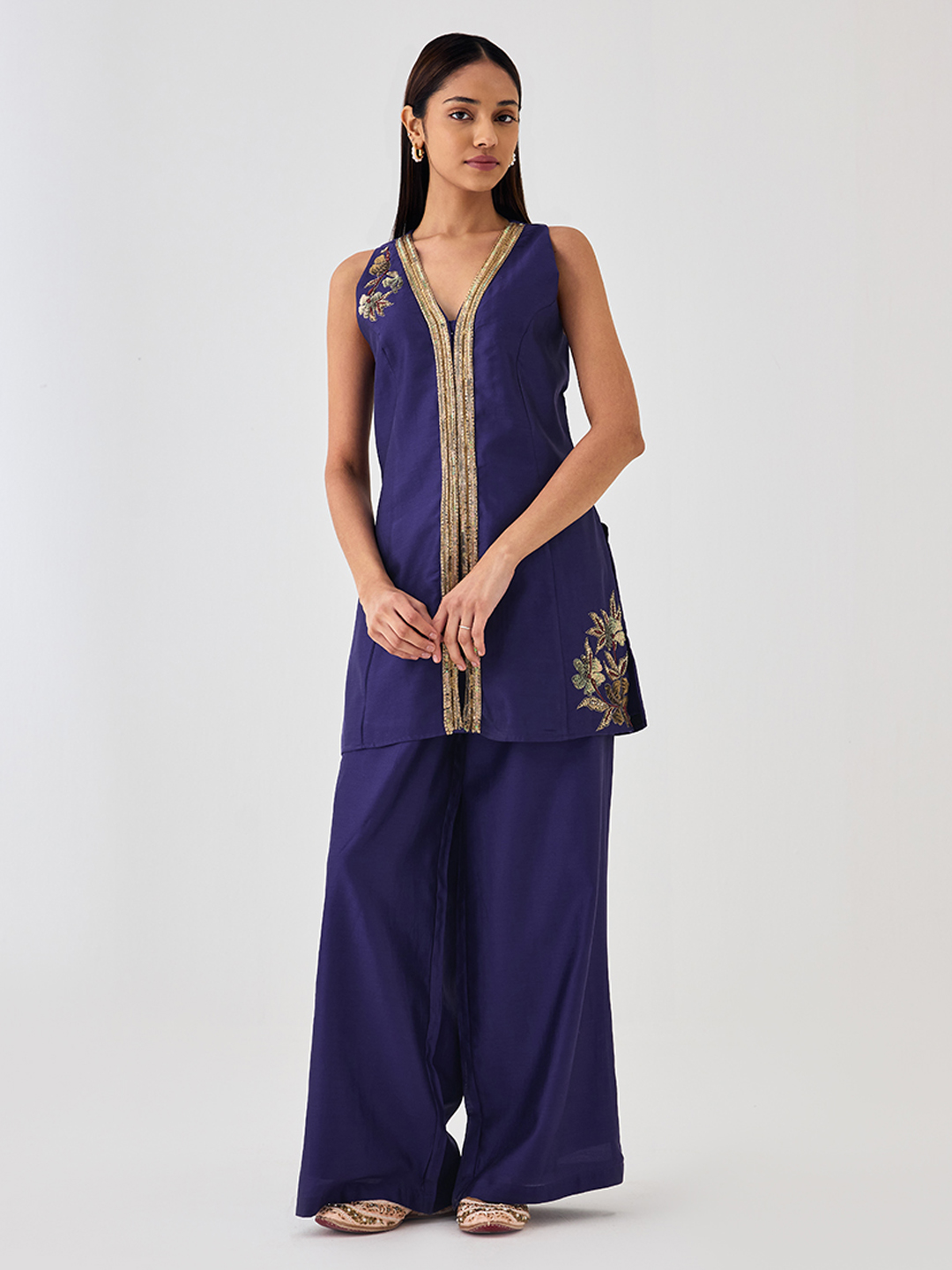 Purple Flared Trouser