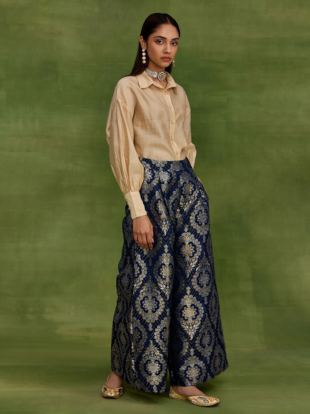 Brocade Blue Trouser