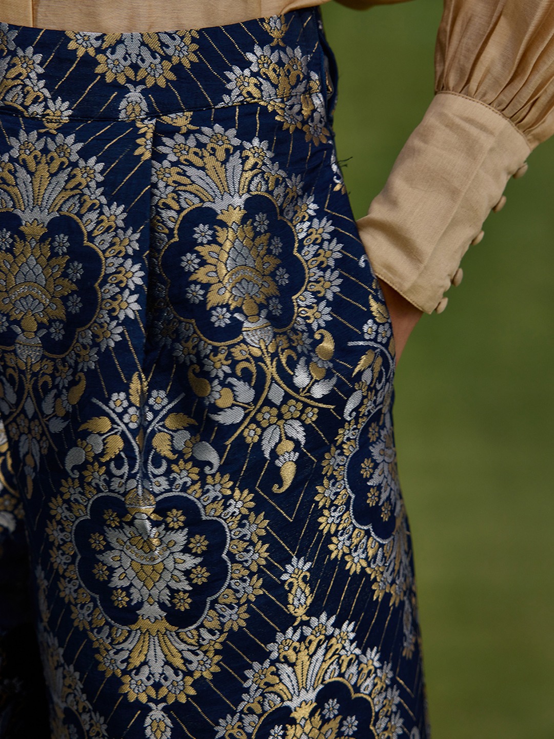 Brocade Blue Trouser