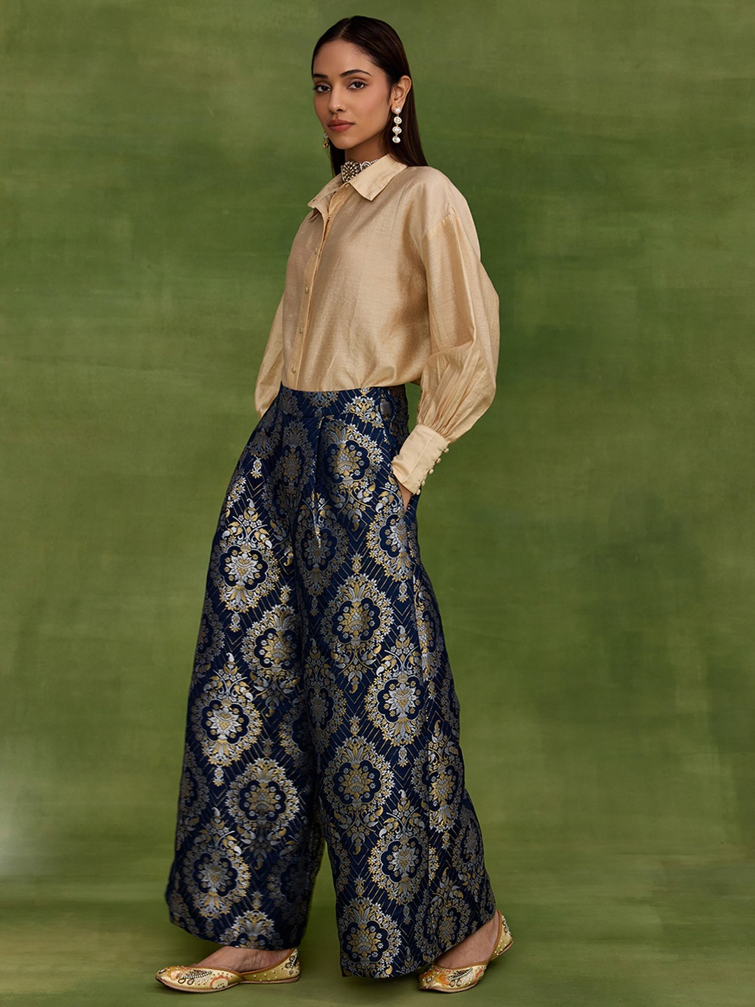 Brocade Blue Trouser