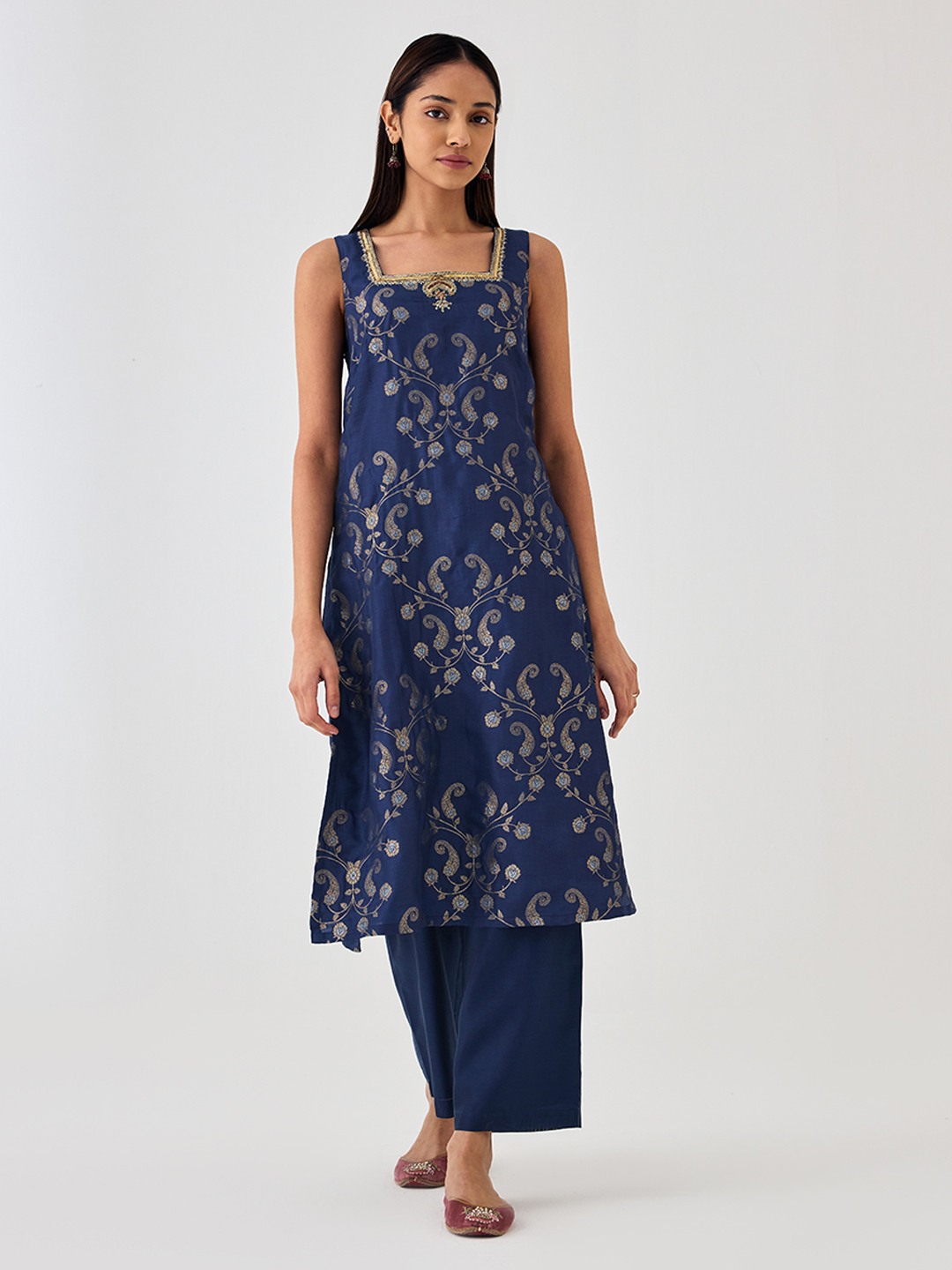 Kaashi Navy Blue Kurta
