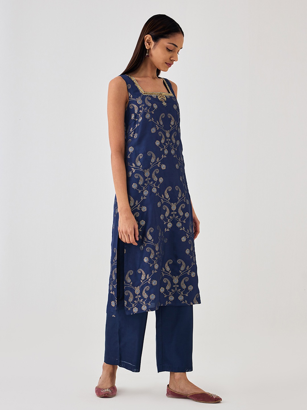 Kaashi Navy Blue Kurta