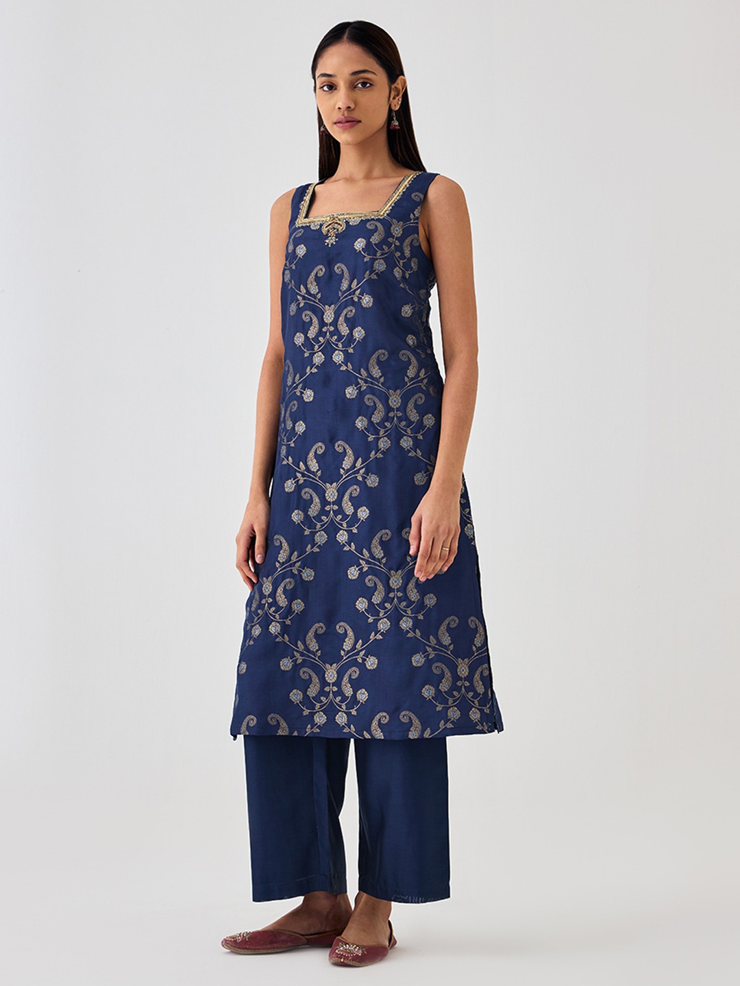 Kaashi Navy Blue Kurta