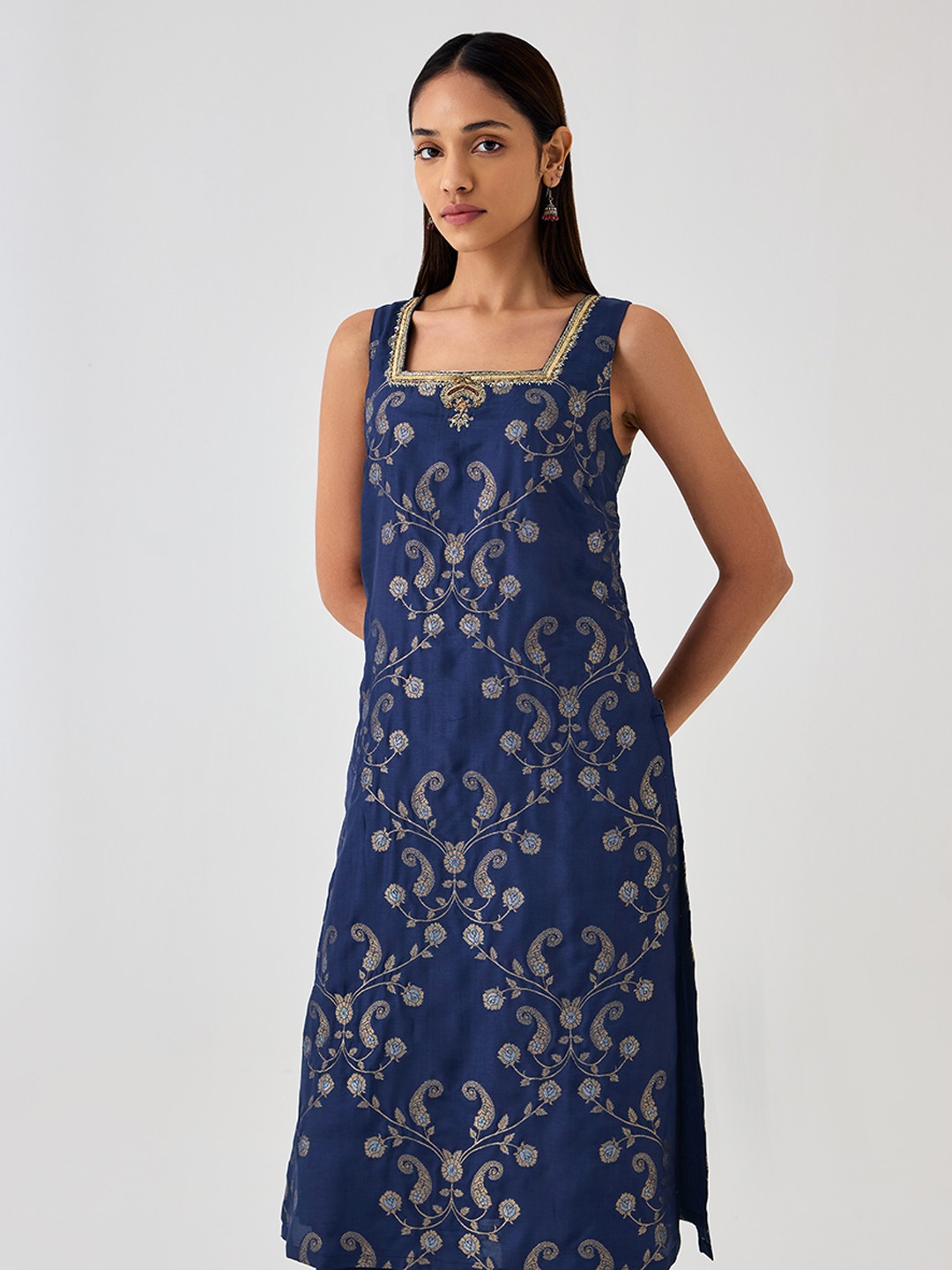 Kaashi Navy Blue Kurta
