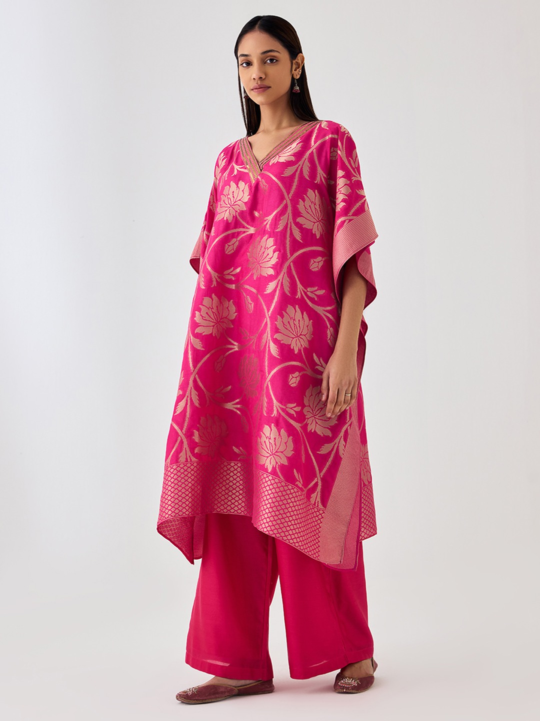 Kaashi Pink Brocade Kaftan