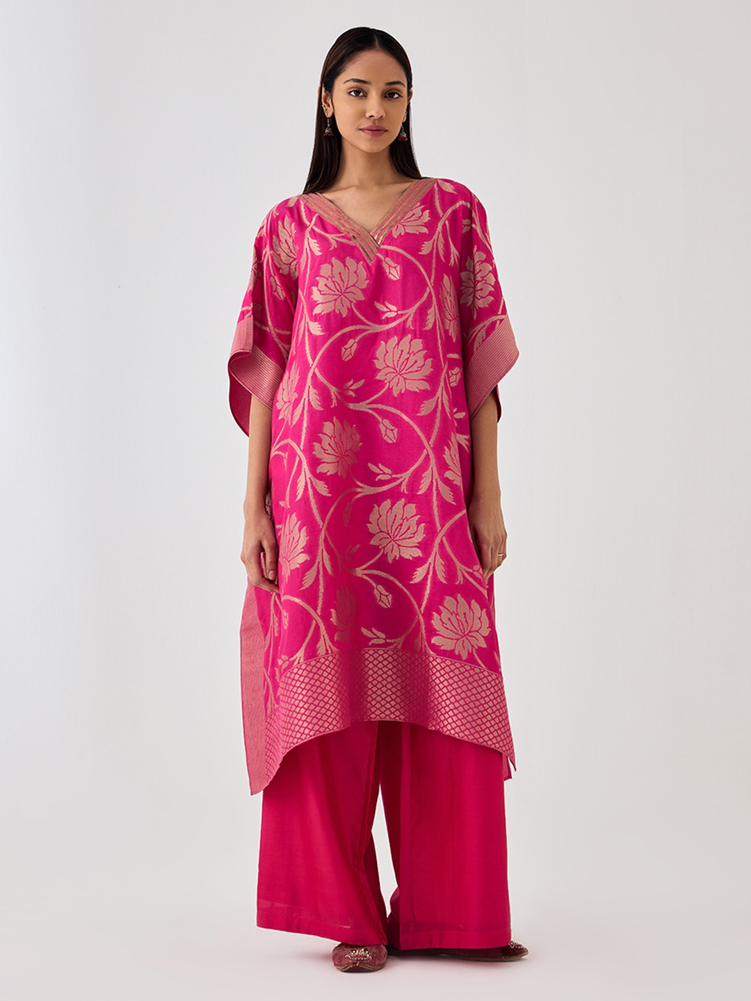 Kaashi Pink Brocade Kaftan