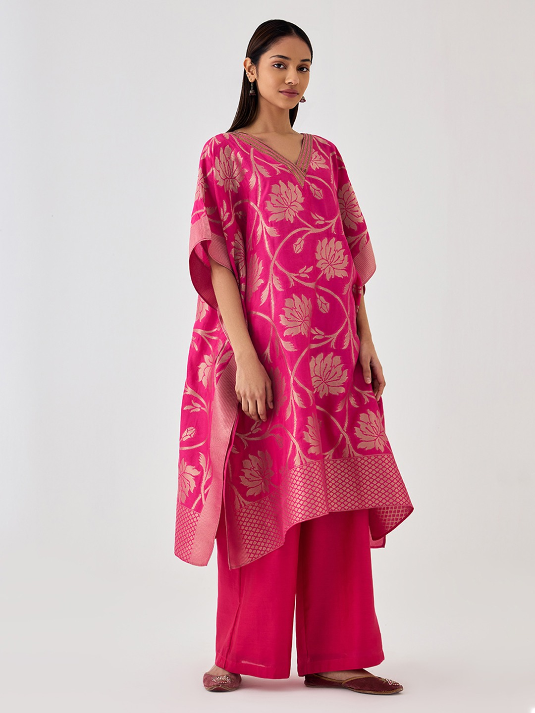 Kaashi Pink Brocade Kaftan