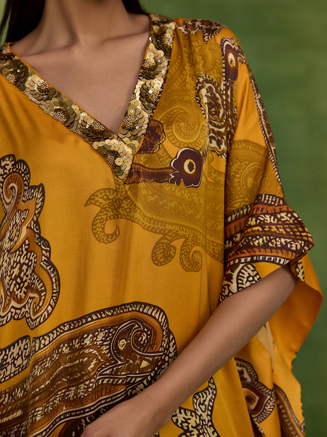 Ambi Paisley Yellow Kaftan
