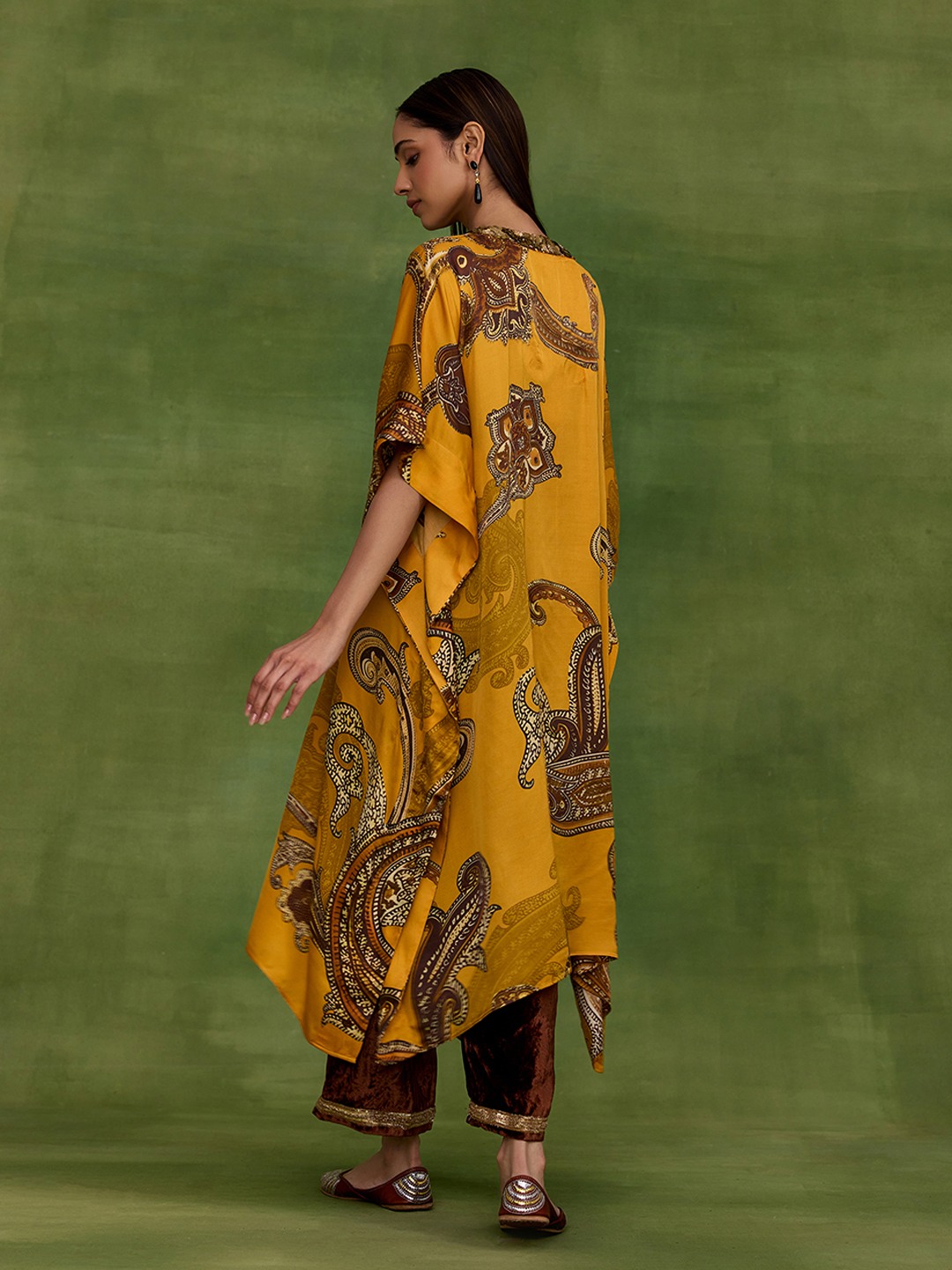 Ambi Paisley Yellow Kaftan