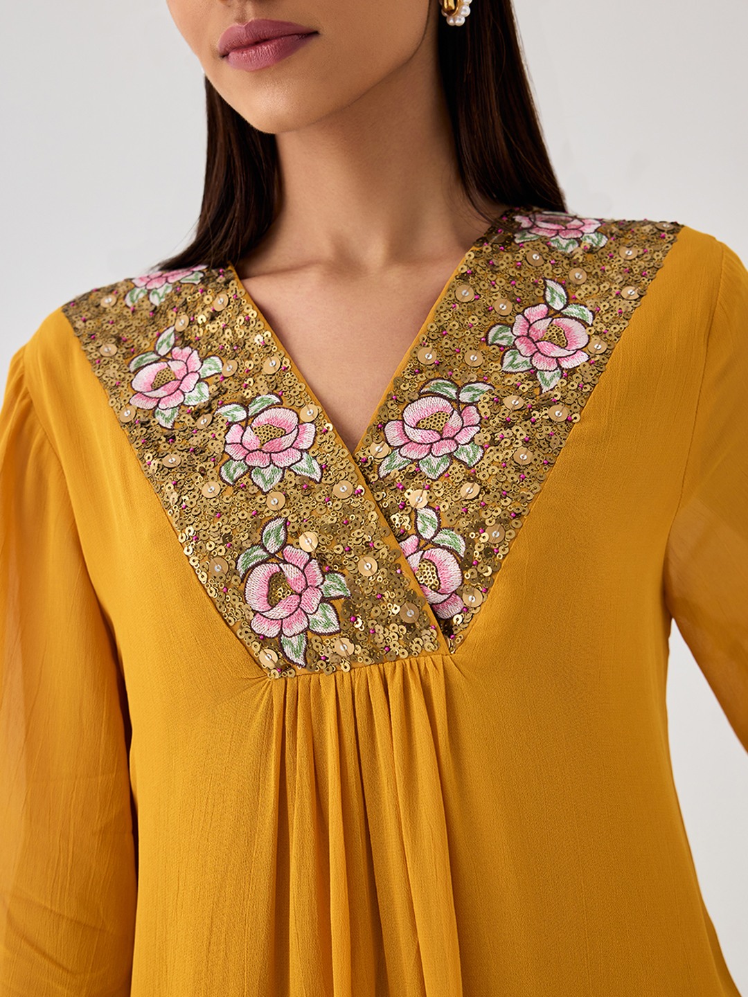 Yellow Asymetric Kurta
