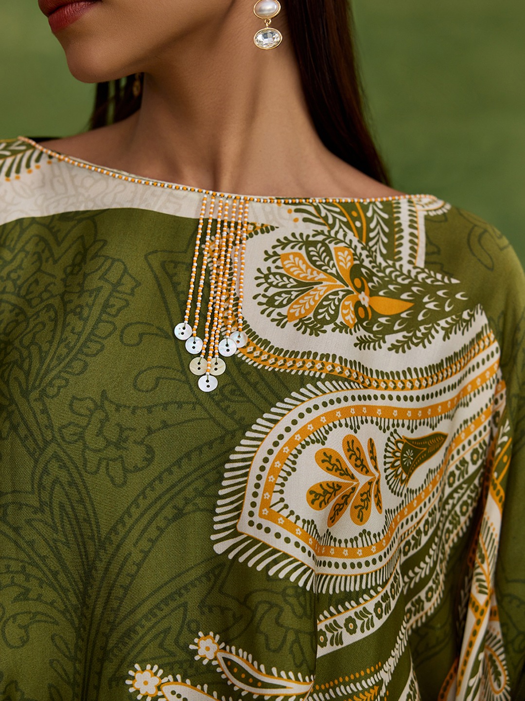 Ambi Paisley Green Top