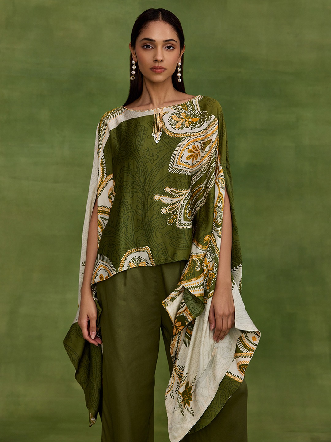 Ambi Paisley Green Top