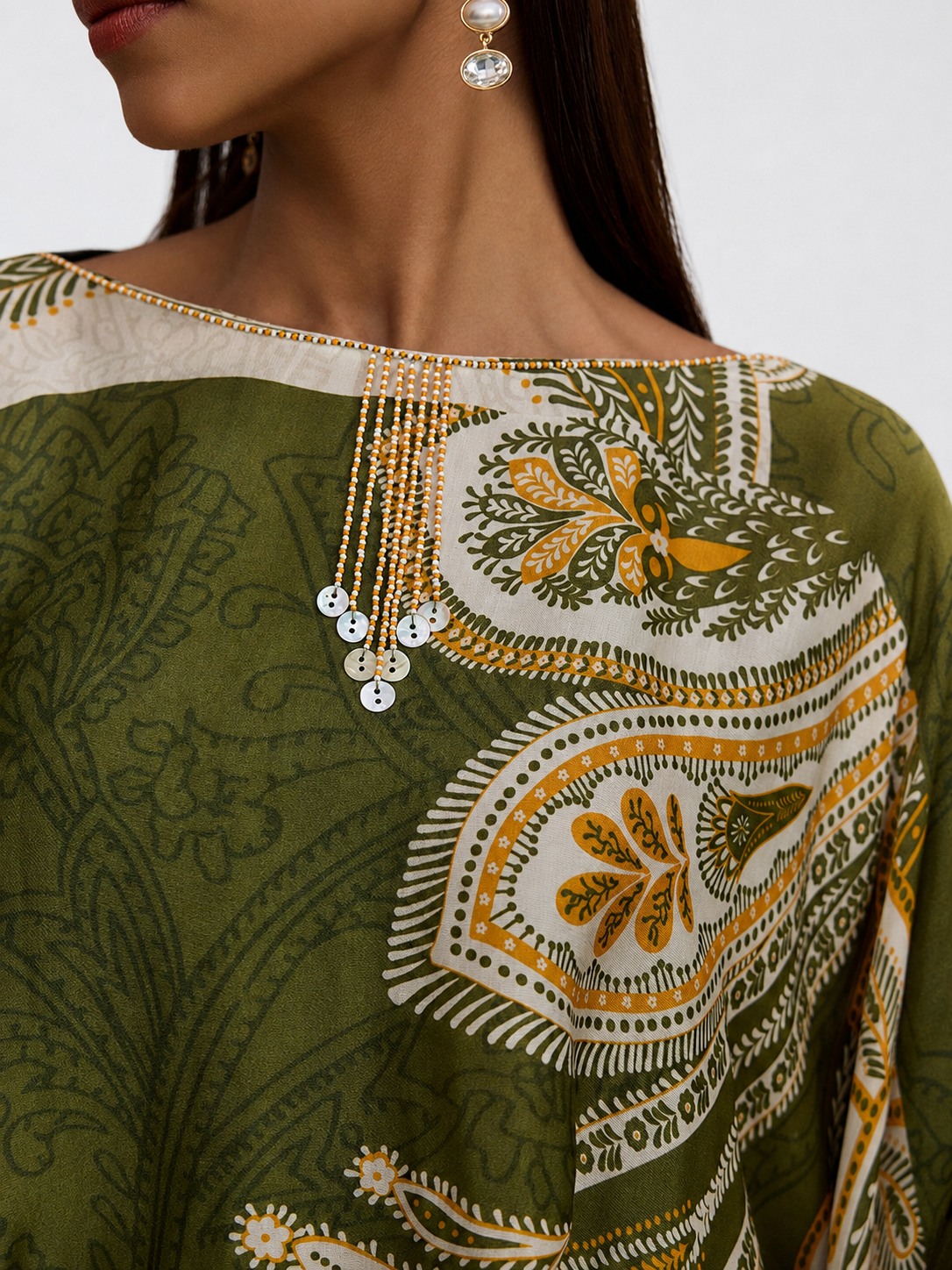 Ambi Paisley Green Top