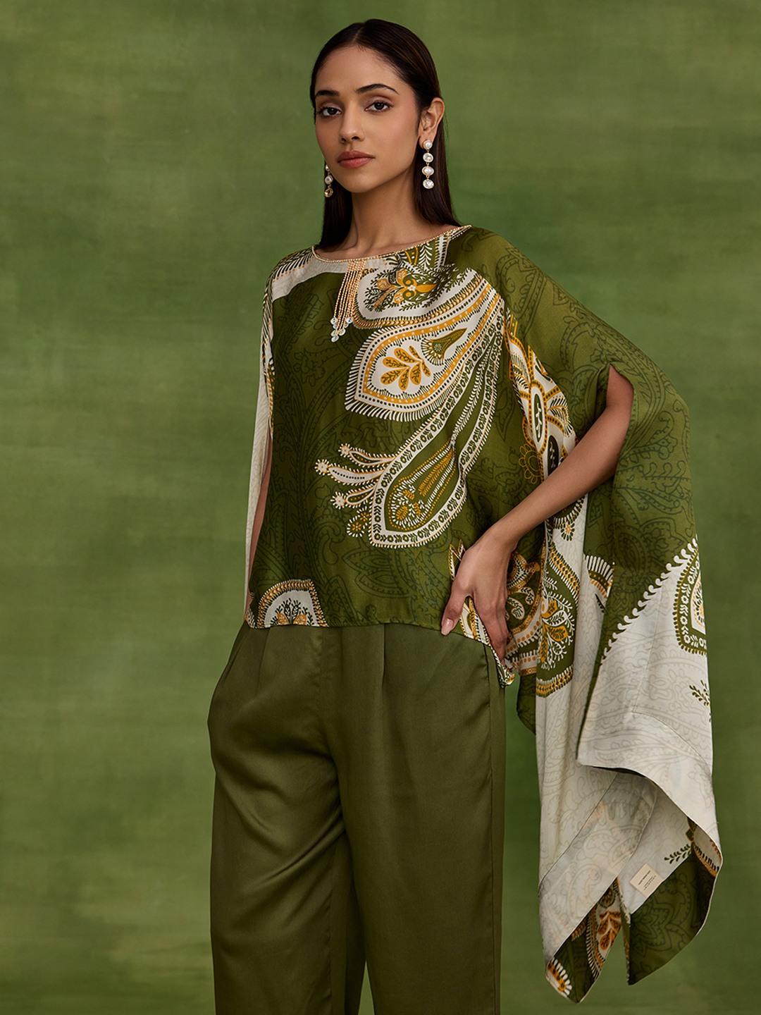 Ambi Paisley Green Top