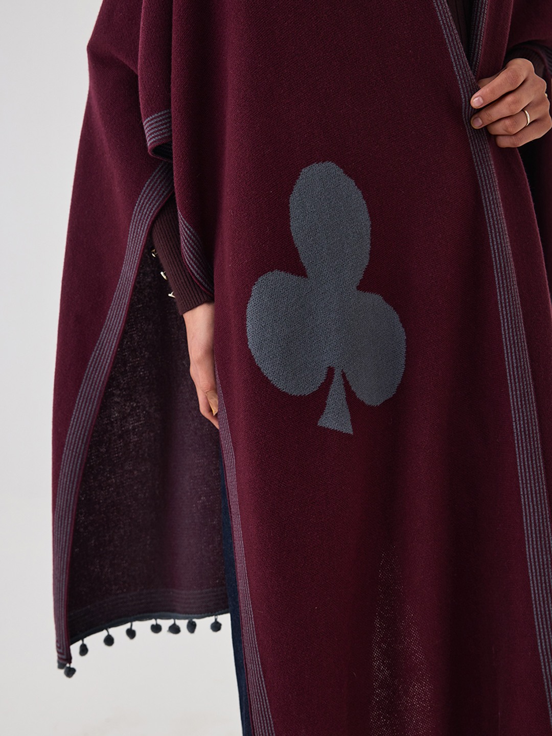 Wine Knitted Overlay