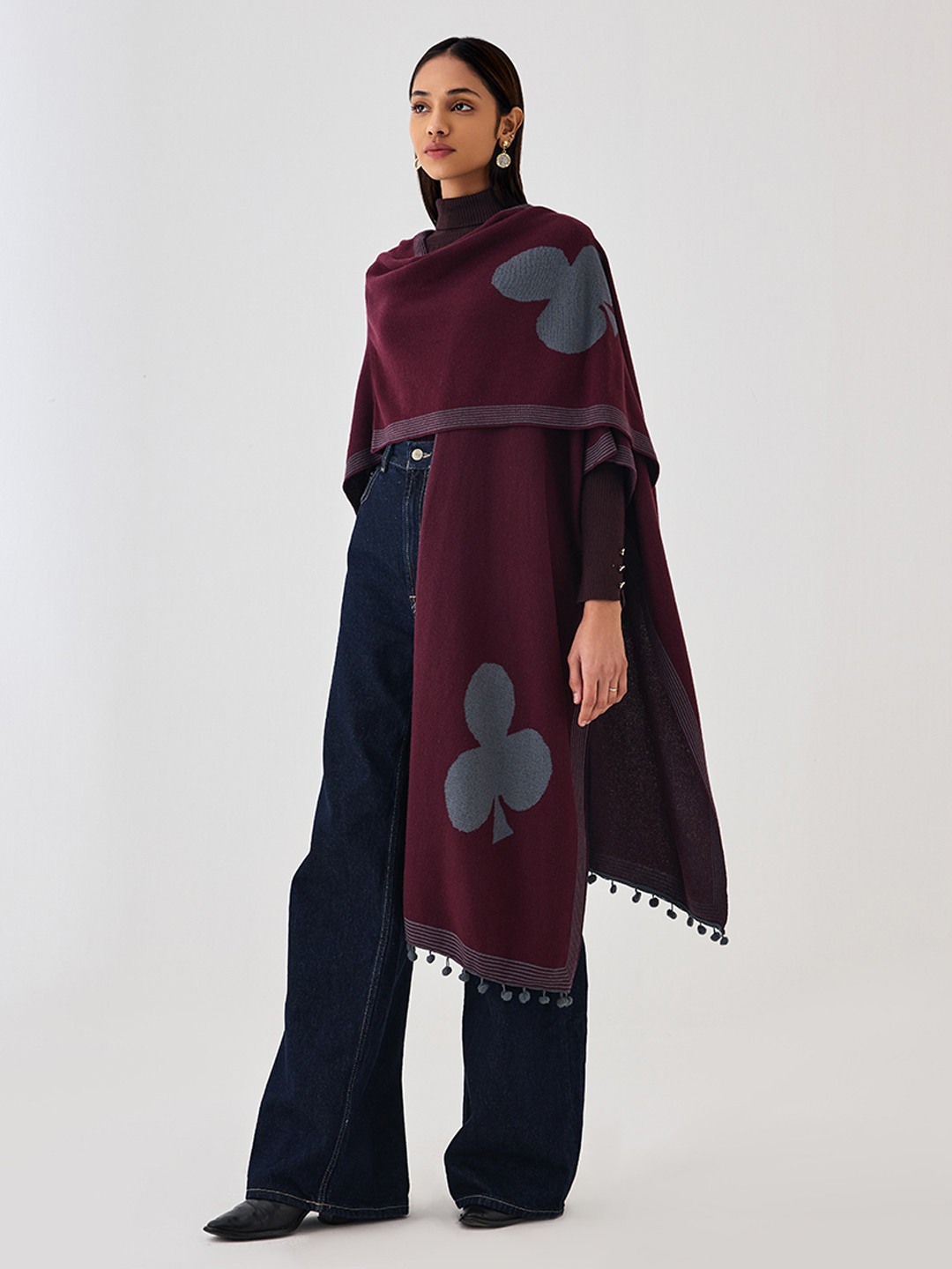 Wine Knitted Overlay