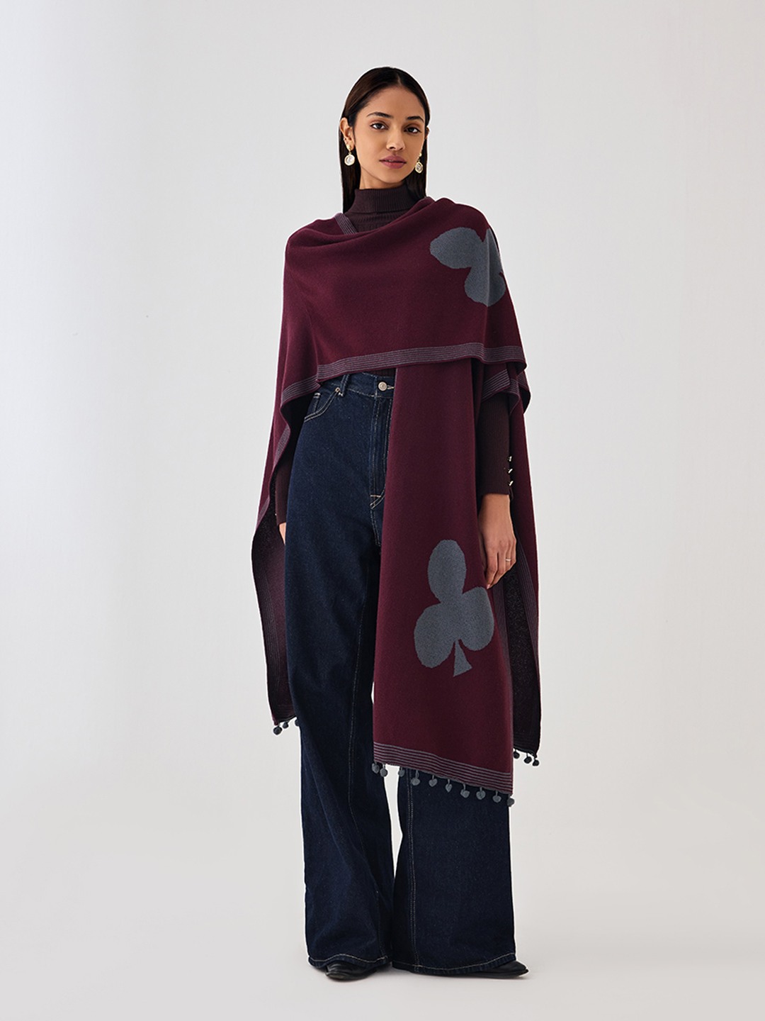 Wine Knitted Overlay