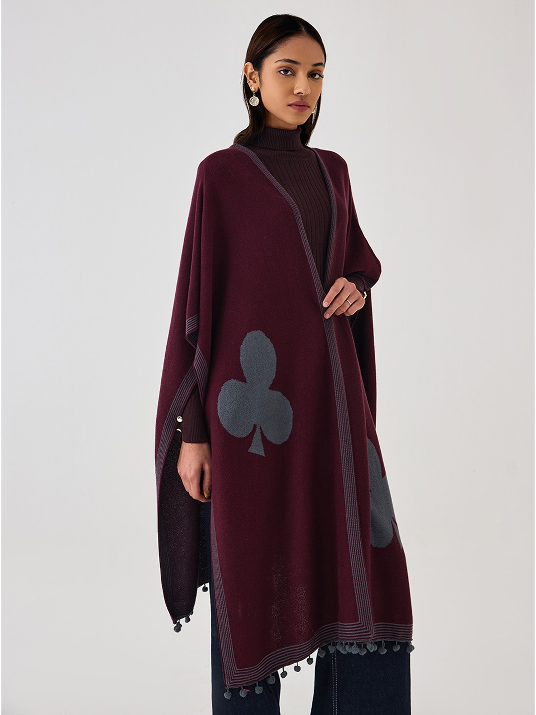 Wine Knitted Overlay