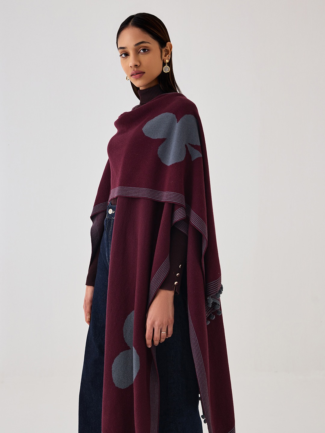 Wine Knitted Overlay