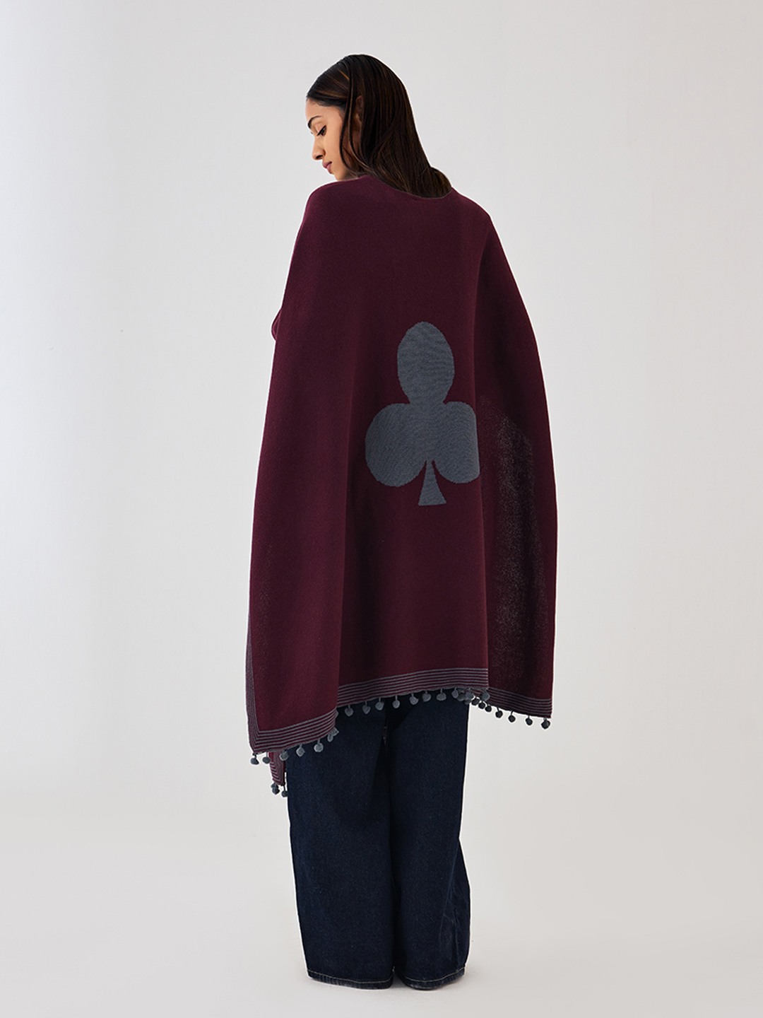 Wine Knitted Overlay