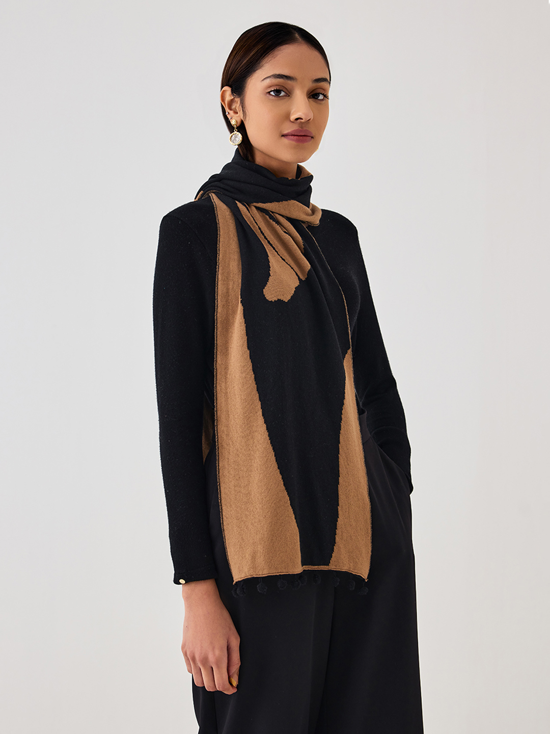 Mustared Knitted Scarf