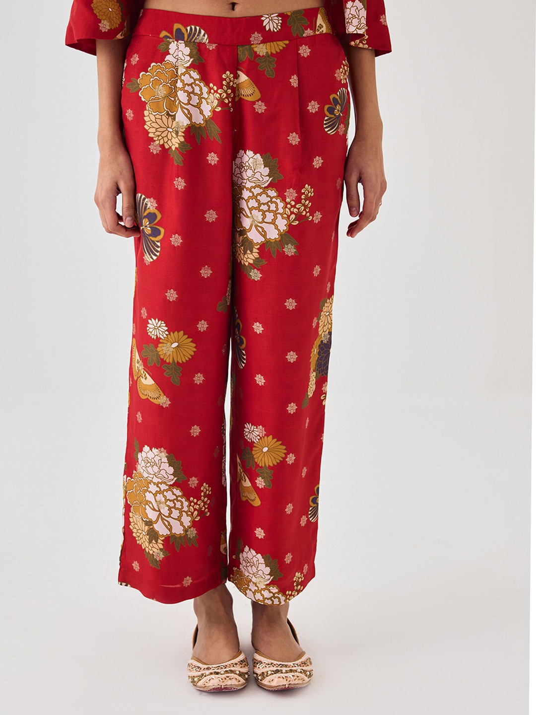 red Stright Trouser