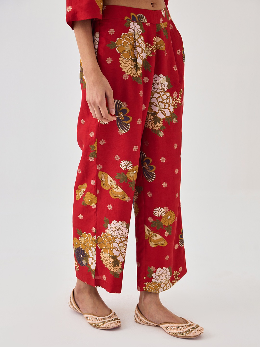 red Stright Trouser