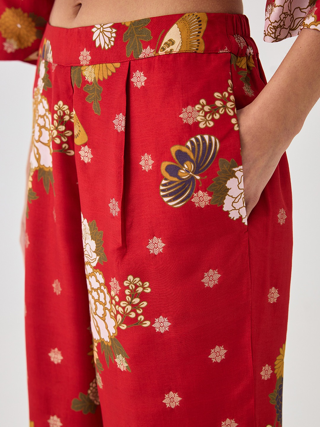 red Stright Trouser